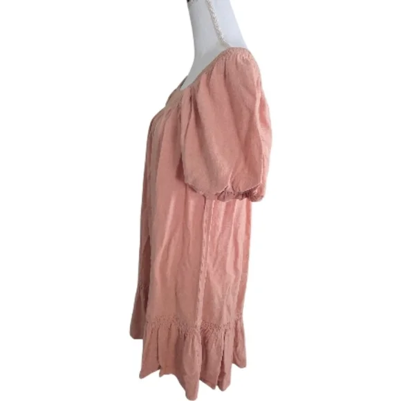 Doe & Rae Blush Off Shoulder Puff Sleeve Dress - Picture 3 of 7